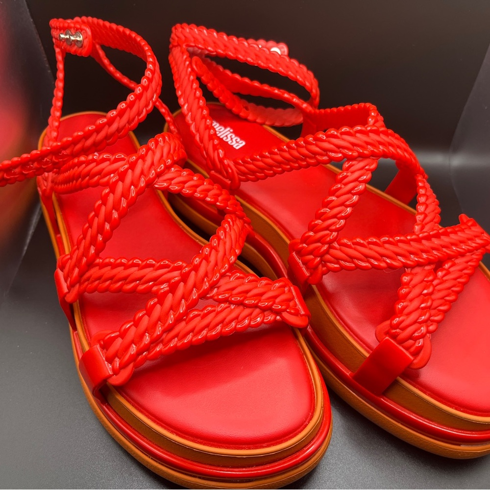 Melissa - Red Buzios Platform Sandals Size 9 - Never Worn